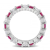 Julianna B Sterling Silver Created Ruby & White Sapphire Ring