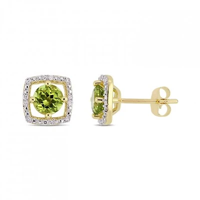 Julianna B 10K Yellow Gold Peridot & Diamond Earrings