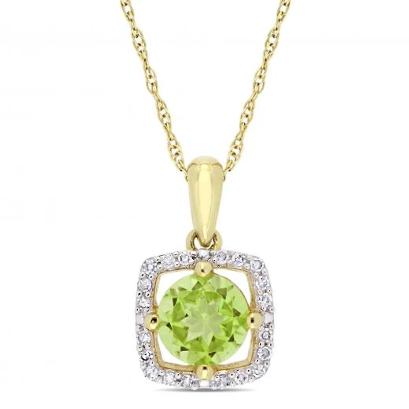 Julianna B 10K Yellow Gold Peridot & Diamond Pendant