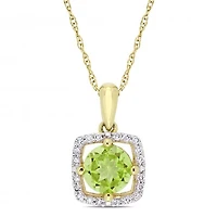Julianna B 10K Yellow Gold Peridot & Diamond Pendant