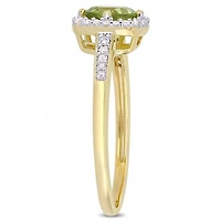 Julianna B 10K Yellow Gold Peridot & Diamond Ring