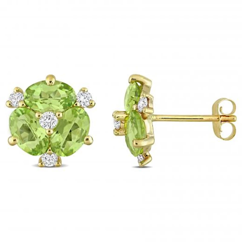 Julianna B 14K Yellow Gold Peridot & Diamond Earrings