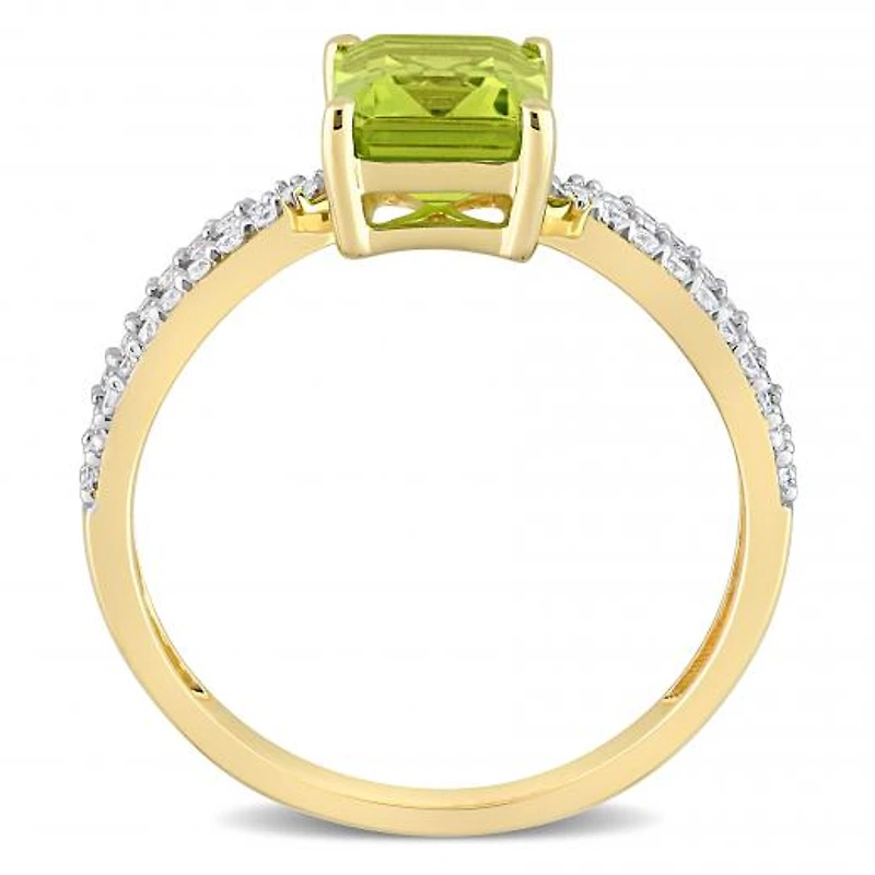 Julianna B 14K Yellow Gold Peridot & Diamond Ring