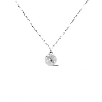 10K White Gold 18" Ball Diamond Cut Necklace