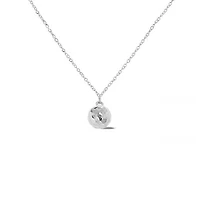 10K White Gold 18" Ball Diamond Cut Necklace