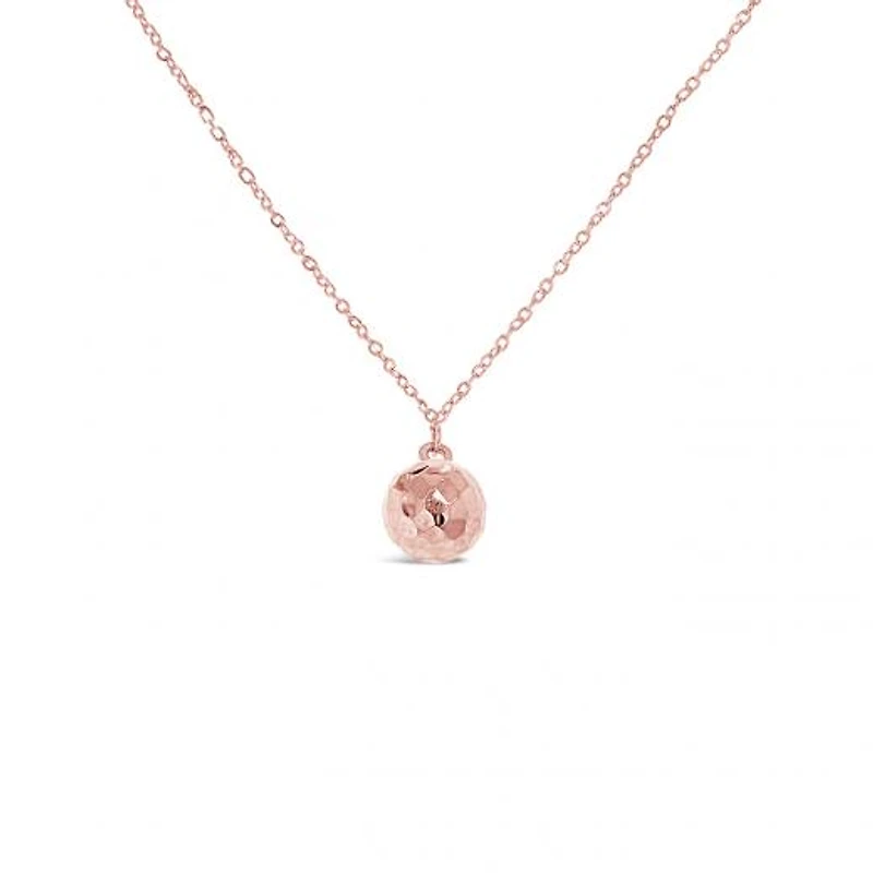 10K Rose Gold 18" Ball Diamond Cut Necklace