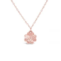 10K Rose Gold 18" Clover Diamond Cut Necklace
