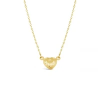 10K Yellow Gold 18" Heart Diamond Cut Necklace