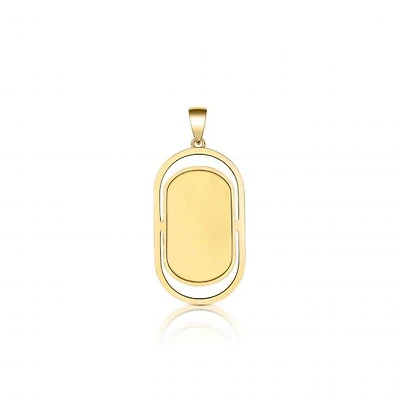 10K Yellow Gold Signature Dog Tag Pendant