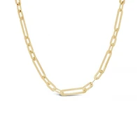 10K Yellow Gold 17" Paperclip Necklace