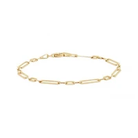 10K Yellow Gold 7.25" Paperclip Bracelet