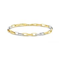 10K Yellow and White Gold 7.25" Rolo Chain Bracelet