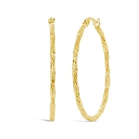 10K Yellow Gold 30mm Twisted Hoops
