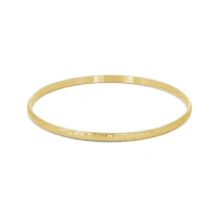 14K Yellow Gold Filled 65mm Floral Pattern Slip-On Bangle