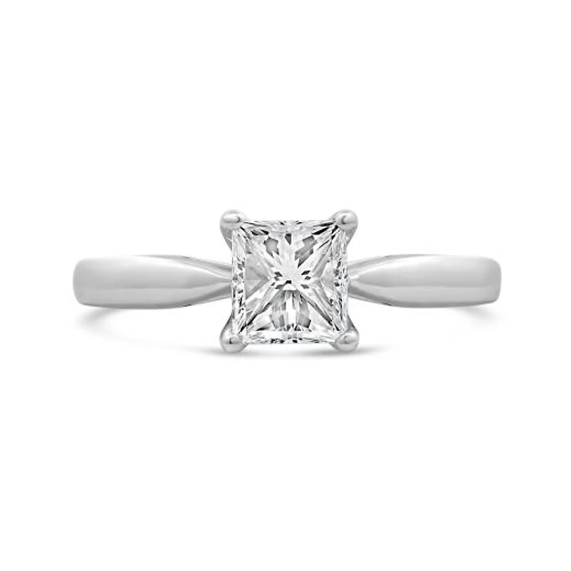 Glacier Fire 14K White Gold 1.00CT Princess Cut Diamond Solitaire Ring