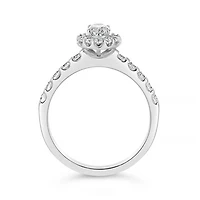 Glacier Fire 14K White Gold Oval Shape Bridal Ring 1.00CTW I1/IJ