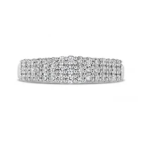 10K White Gold Three Row 0.50CTW Diamond Band