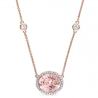 Julianna B 14K Rose Gold Morganite, White Sapphire & Diamond Necklace