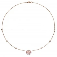 Julianna B 14K Rose Gold Morganite, White Sapphire & Diamond Necklace