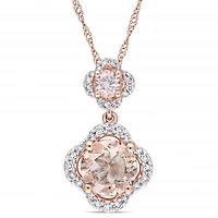 Julianna B 14K Rose Gold Morganite & Diamond Necklace