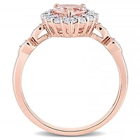 Julianna B 10K Rose Gold Morganite, White Topaz & Diamond Ring