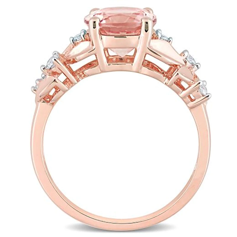 Julianna B 10K Rose Gold Morganite & Diamond Ring
