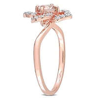 Julianna B Sterling Silver Morganite & White Topaz Ring