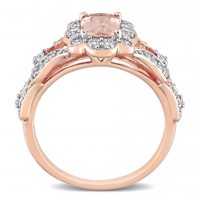 Julianna B 10K Rose Gold Morganite & Diamond Ring