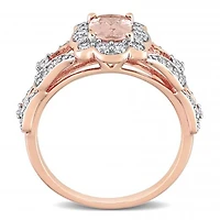 Julianna B 10K Rose Gold Morganite & Diamond Ring
