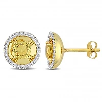 Julianna B 10K Yellow Gold Citrine & Diamond Fashion Earrings