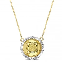 Julianna B 10K Yellow Gold Citrine & Diamond Fashion Pendant