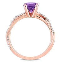 Julianna B 14K Rose Gold Amethyst & Diamond Fashion Ring