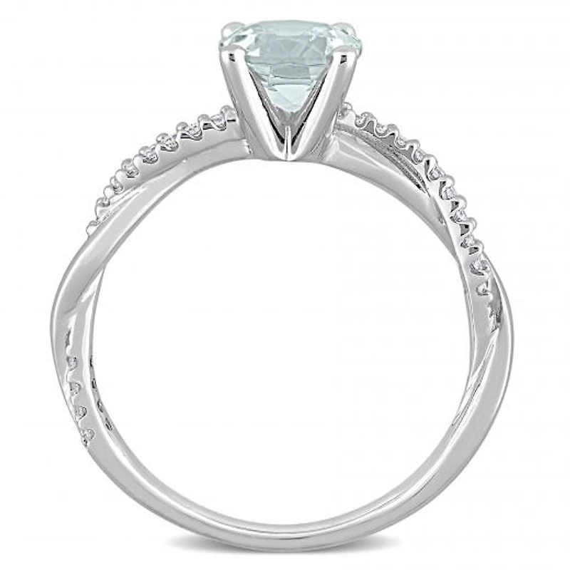 Julianna B 14K White Gold Aquamarine & Diamond Fashion Ring