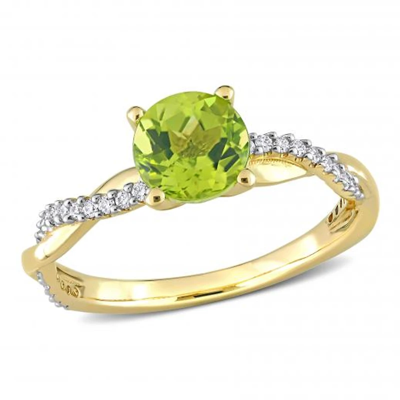 Julianna B 14K Yellow Gold Peridot & Diamond Fashion Ring