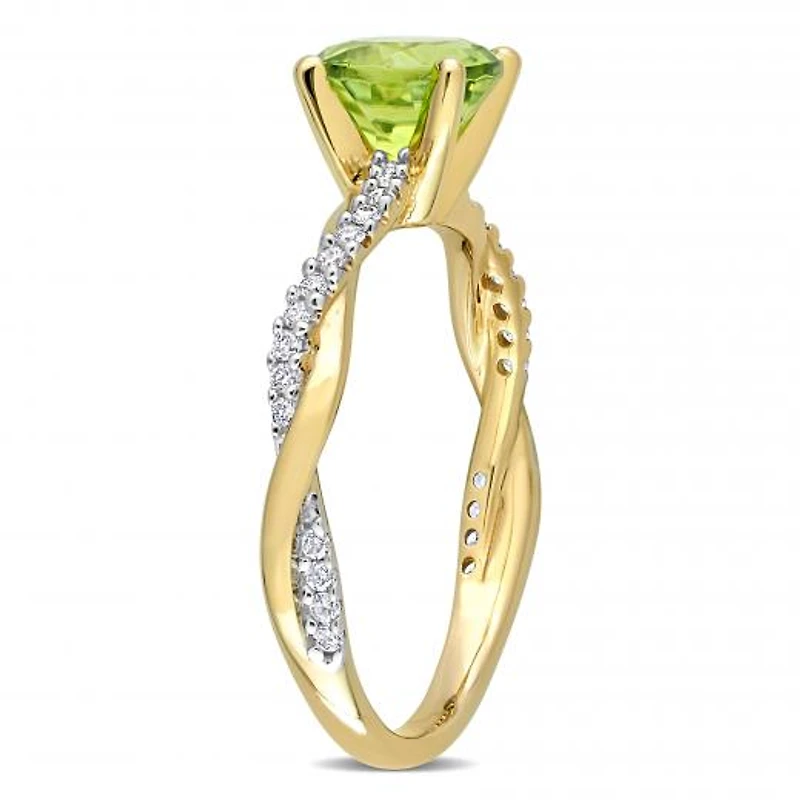 Julianna B 14K Yellow Gold Peridot & Diamond Fashion Ring