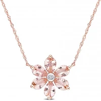 Julianna B 10K Rose Gold Morganite & Diamond Pendant