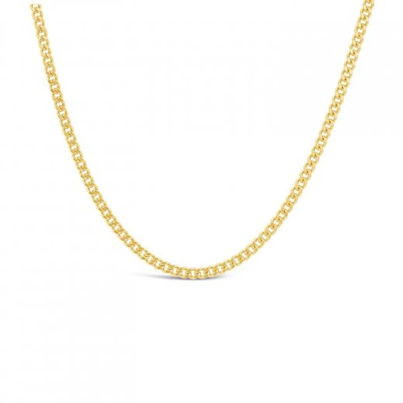 10K Yellow Gold 18" 1.5mm Diamond Cut Curb Chain