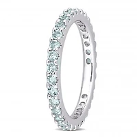 Julianna B 10K White Gold Aquamarine Eternity Ring