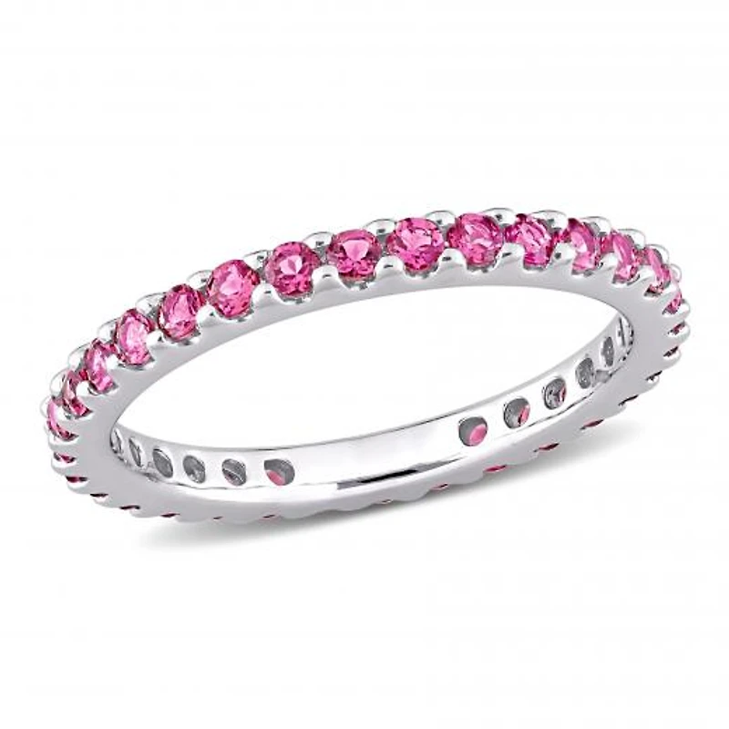 Julianna B 10K White Gold Pink Tourmaline Eternity Ring