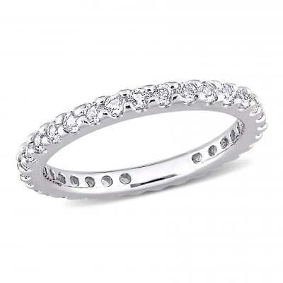 Julianna B 10K White Gold White Topaz Eternity Ring