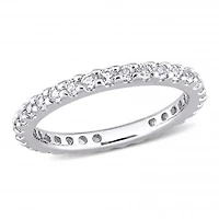 Julianna B 10K White Gold White Topaz Eternity Ring