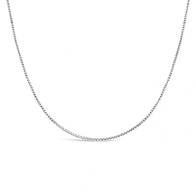 10K White Gold 16" 0.9mm Box Chain