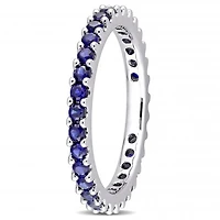 Julianna B 10K White Gold Created Blue Sapphire Eternity Ring