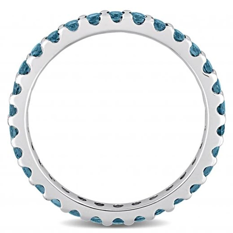 Julianna B 10K White Gold London Blue Topaz Eternity Ring