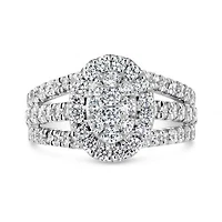 10K White Gold Oval Shaped Fashion Ring 1.50CTW I2/IJ