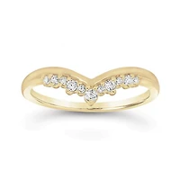 10K Yellow Gold Stackable 0.15CTW Chevron Band