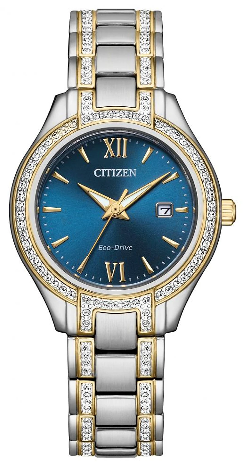 Citizen Women's Silhouette Two-Tone Eco-Drive Watch with Blue Dial