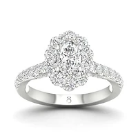 My Diamond Story 14K White Gold Oval Cut Canadian Bridal Ring 1.50CTW I1/HI