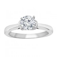 14K White Gold Lab Grown Oval Diamond Solitaire Ring 1.00CT SI2/HI