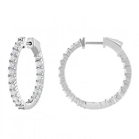 14K White Gold Lab Grown Diamond Hoops 2.00CTW SI2/HI